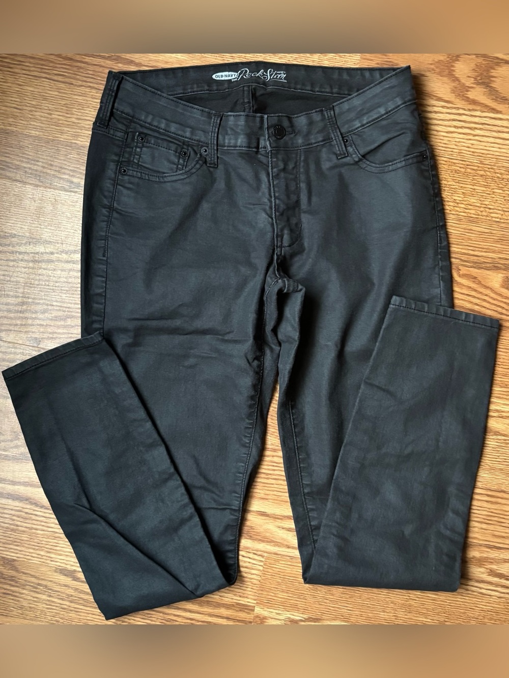 Old Navy Black Coated Rockstar Skinny Jeans